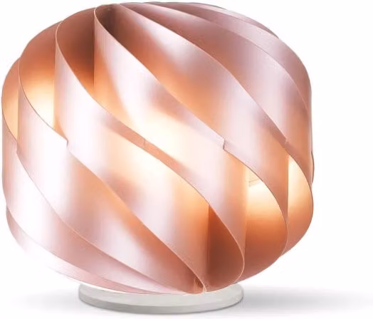 Lampada da scrivania moderna Polilux Linea Zero rosa in metallo con paralume a sfera diametro 40 cm e attacco E27 – 1