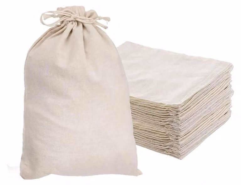 8 sacchetti in cotone da decorare, formato jumbo 25x30 cm, sacchetti in tessuto con coulisse, ideali per progetti fai-da-te