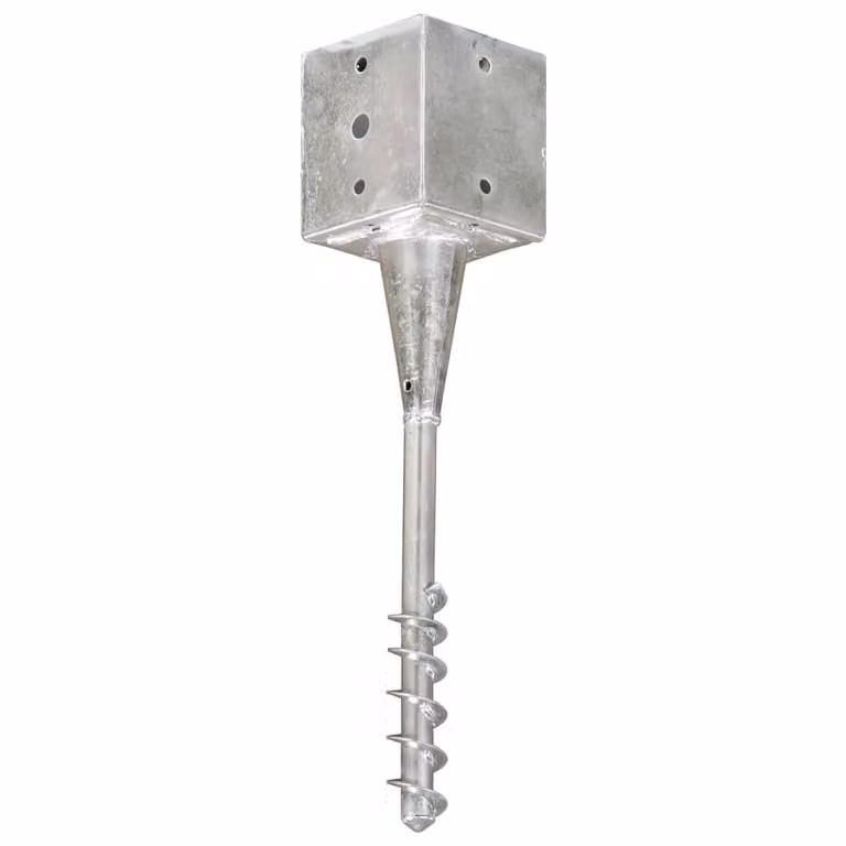 Picchetti di Terra 6 pz Argento 12x12x56 cm in Acciaio Zincato