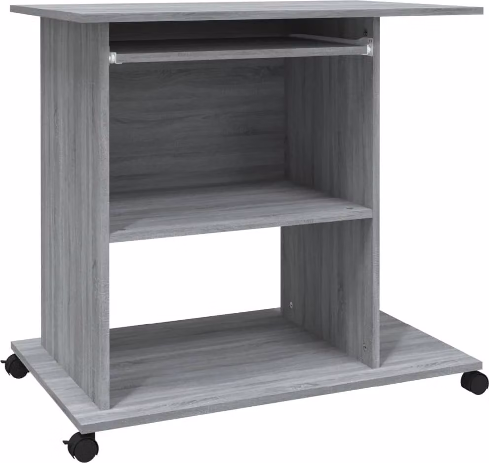 Scrivania Computer Grigio Sonoma 80x50x75 cm Legno Multistrato