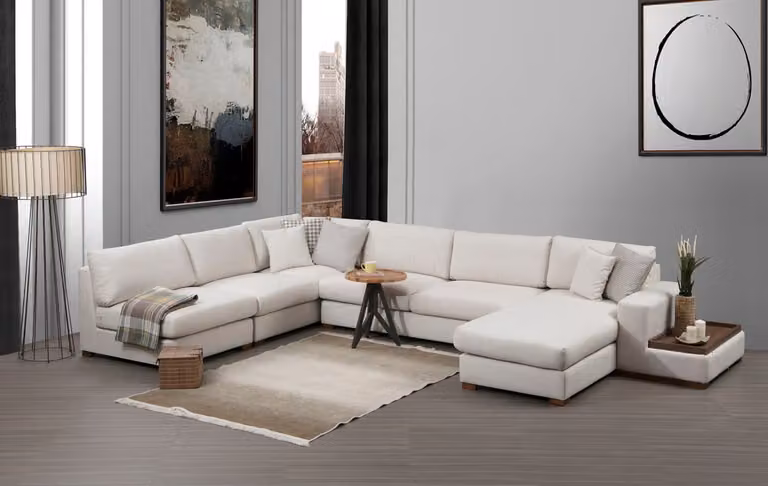 Hanah Home, Loop- ARE1126, Beige, Divani letto, Struttura: legno di faggio / pannello truciolare