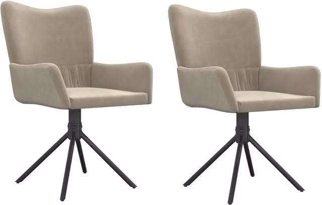 Set di 2 sedie da pranzo girevoli a 360 gradi in velluto con braccioli, ideali per cucina e soggiorno, disponibili in grigio o beige