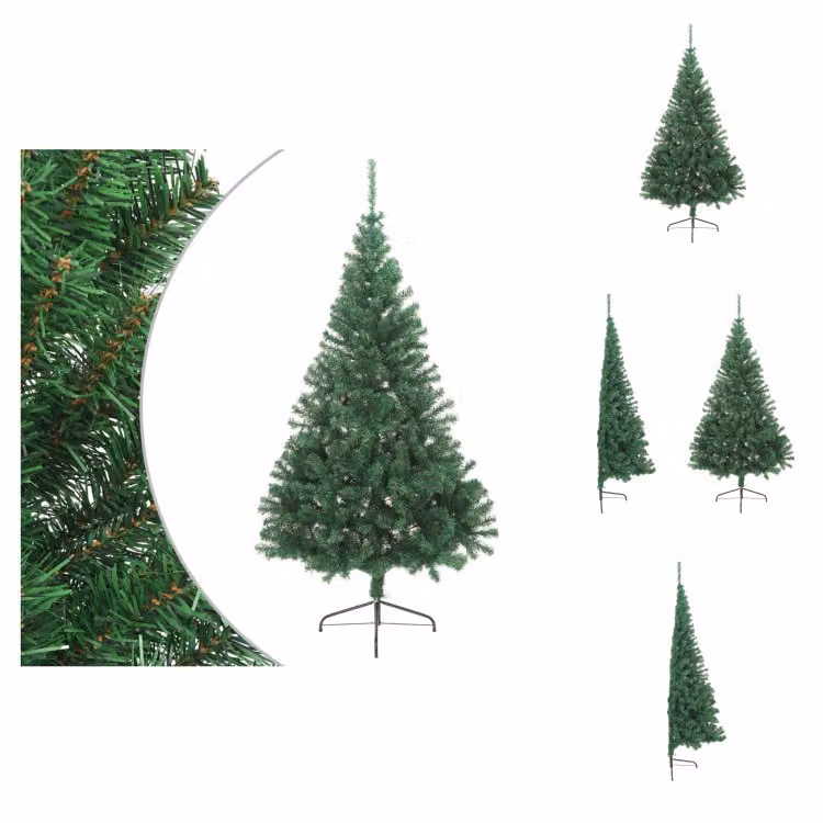 vidaXL Mezzo albero di Natale artificiale con supporto verde 240 cm PVC - Alberi di Natale