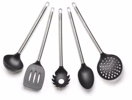 Set di 5 accessori da cucina neri
