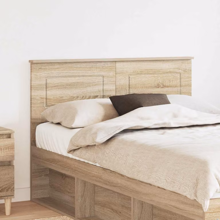 Testiera per letto moderna vidaXL in legno ingegnerizzato color rovere sonoma, L: 123 cm, H: 90 cm, P: 3 cm
