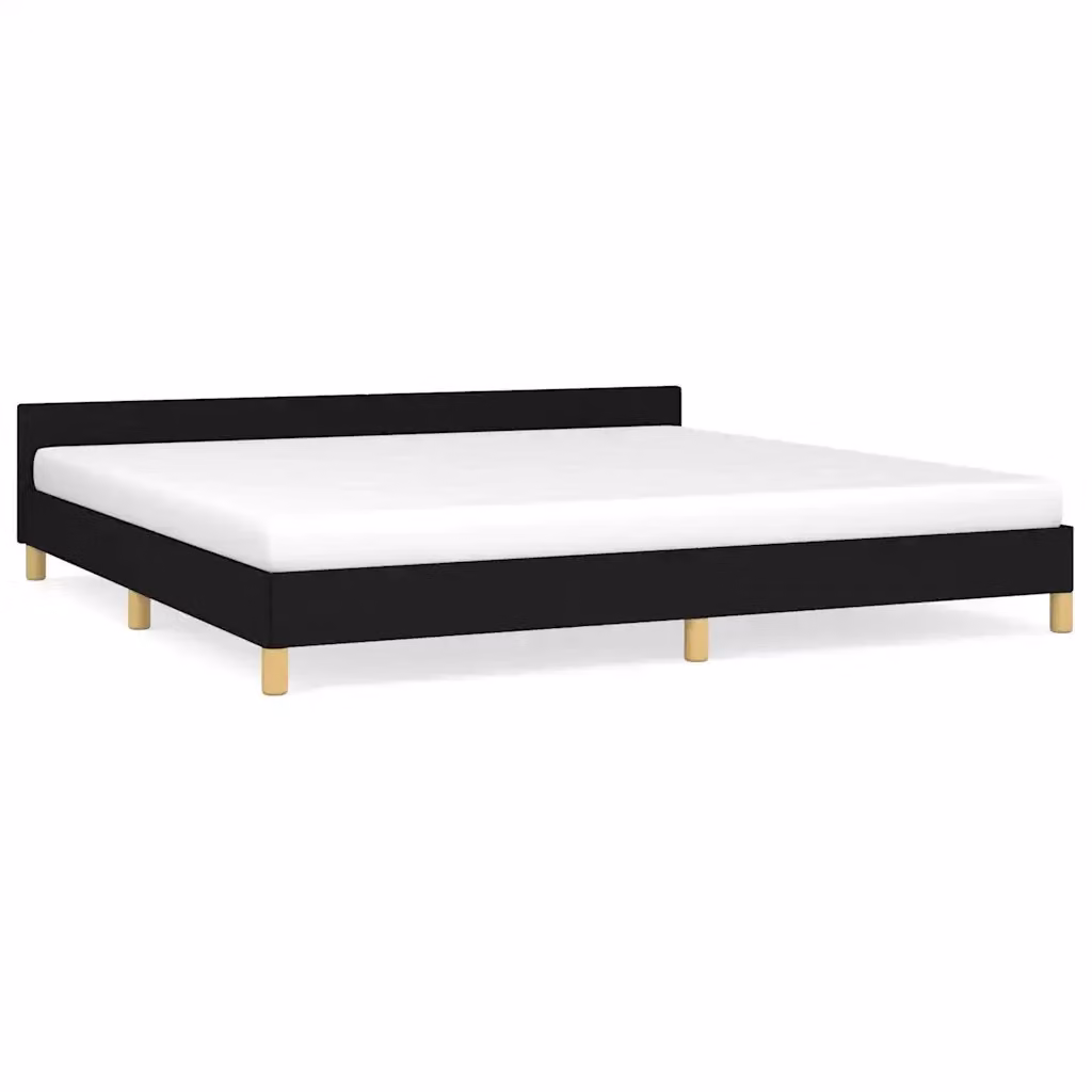 Struttura Letto Design Mania in Tessuto Nero con Giroletto senza Materasso L/P: 200 x 200 cm – 2