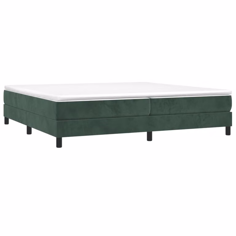 Struttura Letto a Rete a Molle Verde Scuro 200x200 cm in Velluto