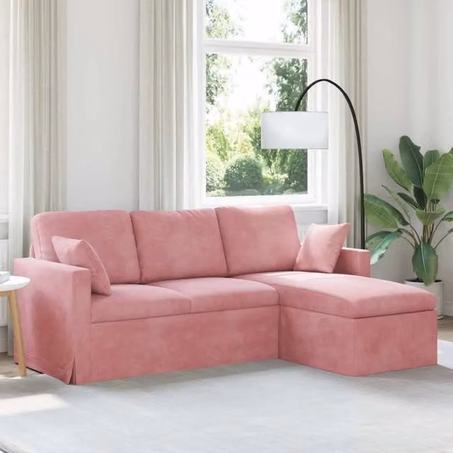 Divano Rosa 198 x 134 x 80 cm Velluto 42024462