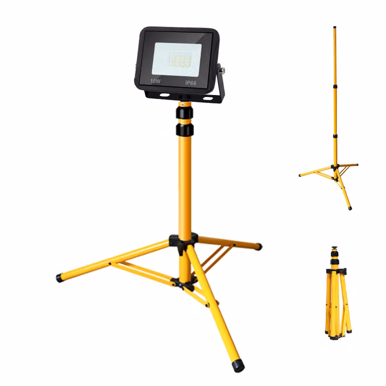 Jopassy LED proiettore da costruzione proiettore da lavoro con treppiede 10W bianco caldo