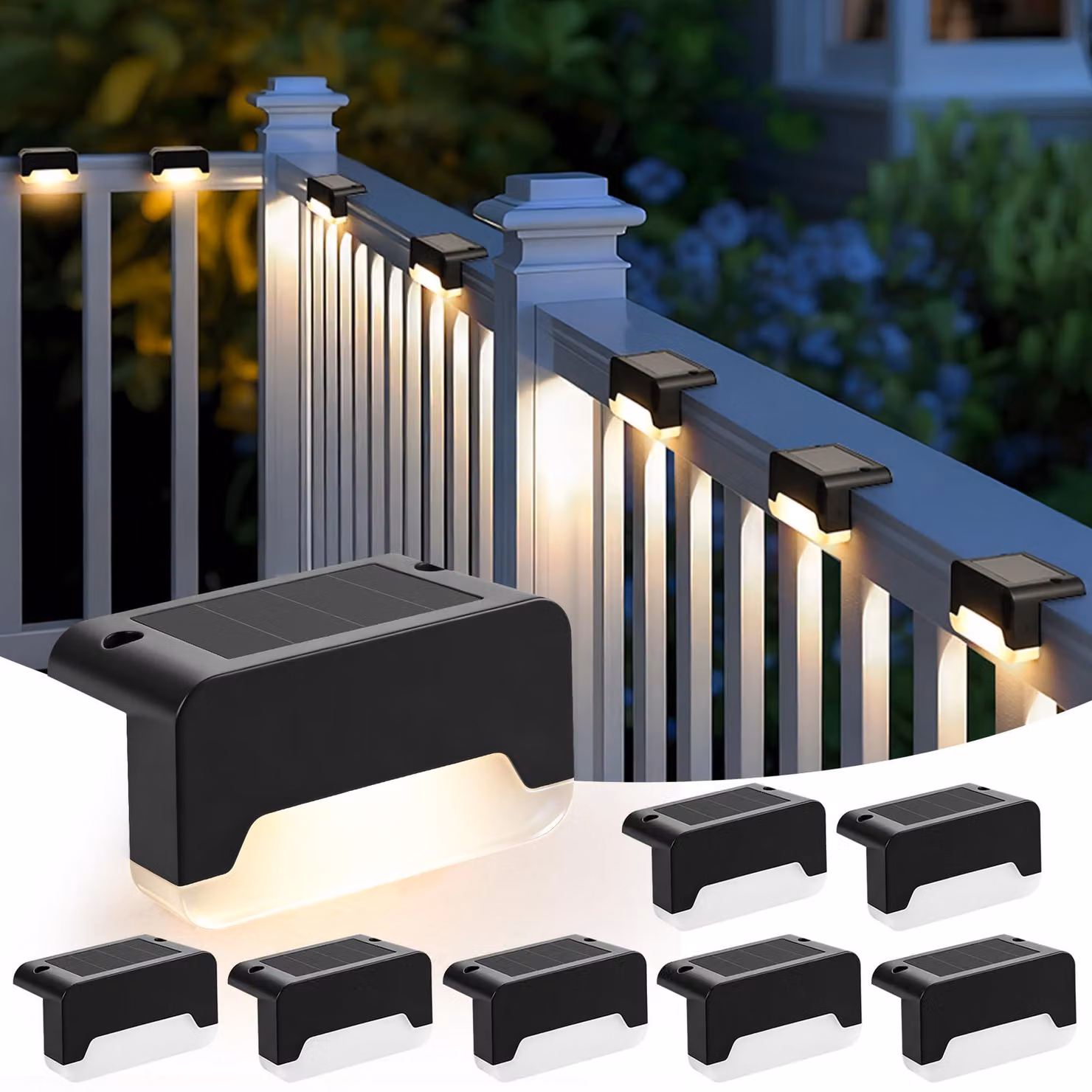 Lampada solare da esterno, luce calda, plastica, ideale per illuminare vialetti, giardini e terrazzi