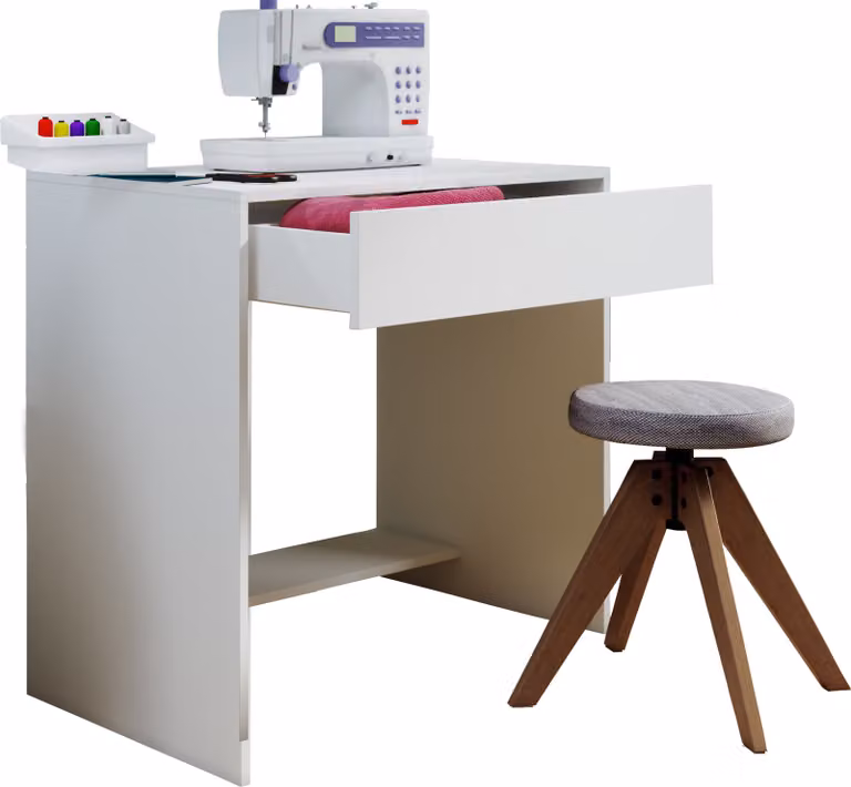 Scrivania in legno | Tavolo per computer con cassetto | H. 75 x W. 77 x D. 50 cm | Mobili da ufficio Nitolda
