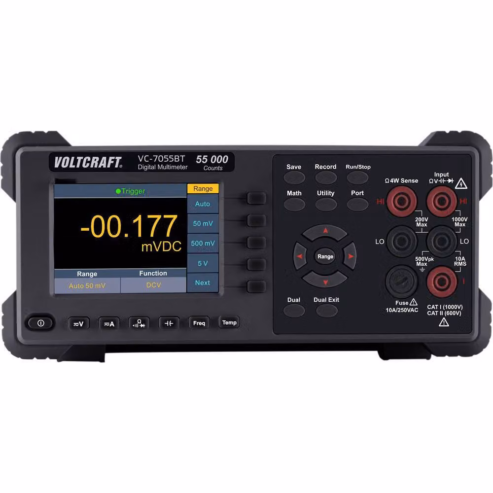 VOLTCRAFT VC-7055BT Multimetro da banco ISO calibrato (ISO) Registratore di dati digitale CAT I 1000 V, CAT II 600 V Display (conteggi): 55000 (VC-12873550)