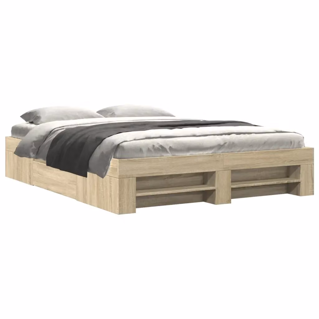 Giroletto senza materasso vidaXL in legno Rovere Sonoma L: 160 cm, P: 200 cm, H: 163 cm – 2