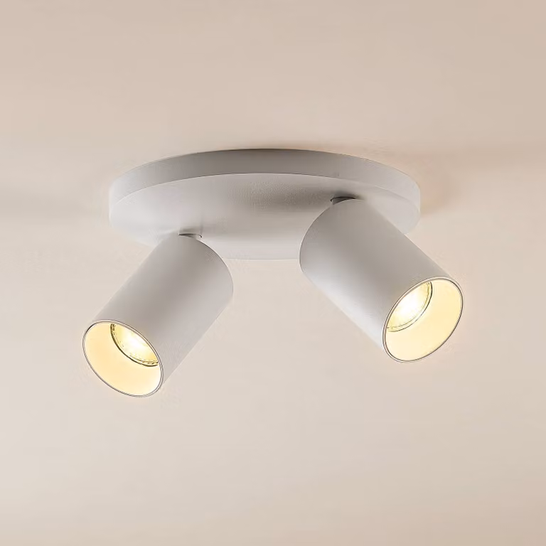 Arcchio Faretto Brinja, bianco, rotondo, Ø 6 cm, a 2 luci, GU10 Brinja Arcchio, dimmerabile, Bianco / Opale, Corridoio, Alluminio, Moderno, Faretto