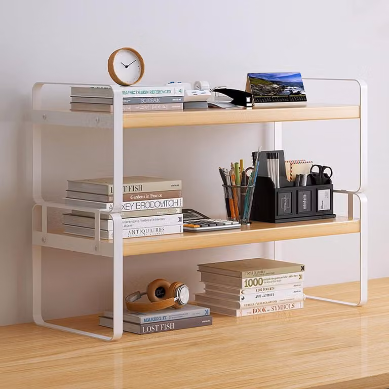 Organizzatore da scrivania in legno per ufficio e studio
