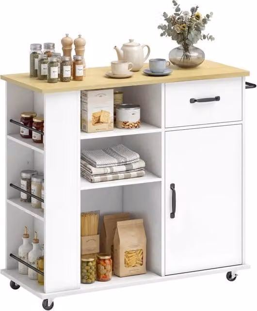 Mobile da cucina moderno Xylo bianco lucido con cassetto e ripiano regolabile L/P/H: 87 x 38 x 38 cm