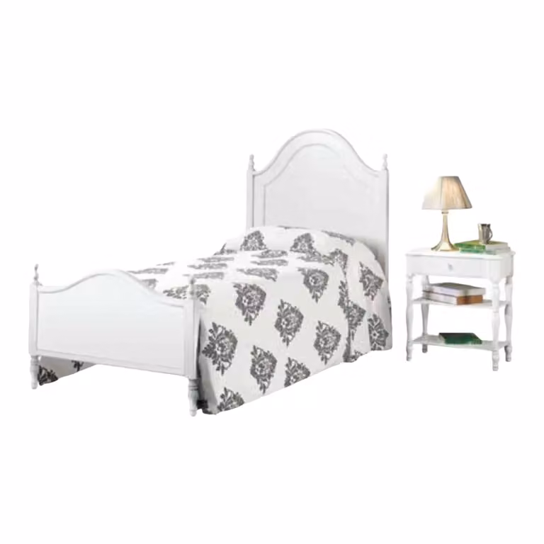 Letto singolo stile arte povera Mobili 2G laccato bianco opaco L: 100 cm, P: 212 cm, H: 135 cm