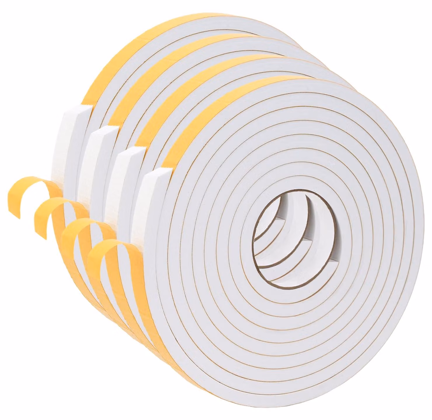 Nastro in schiuma autoadesivo, 4 pezzi, bianco, 20 mm x 5 m, schiuma CR