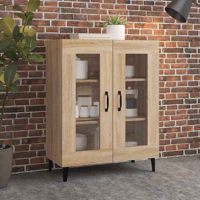 Credenza vidaXL in Rovere Sonoma e Legno Multistrato, Colore Marrone, L 69,5 cm x P 34 cm x H 90 cm