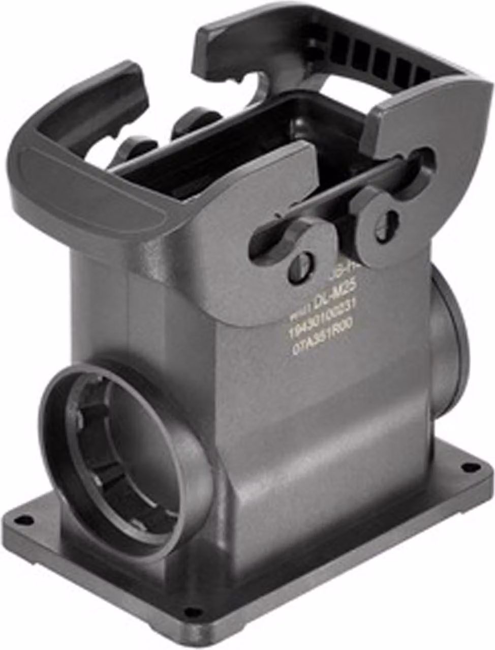 "Han ECO 10B custodia di base senza pressacavo, 1xM25 uscita cavo laterale, con 2 staffe trasversali"