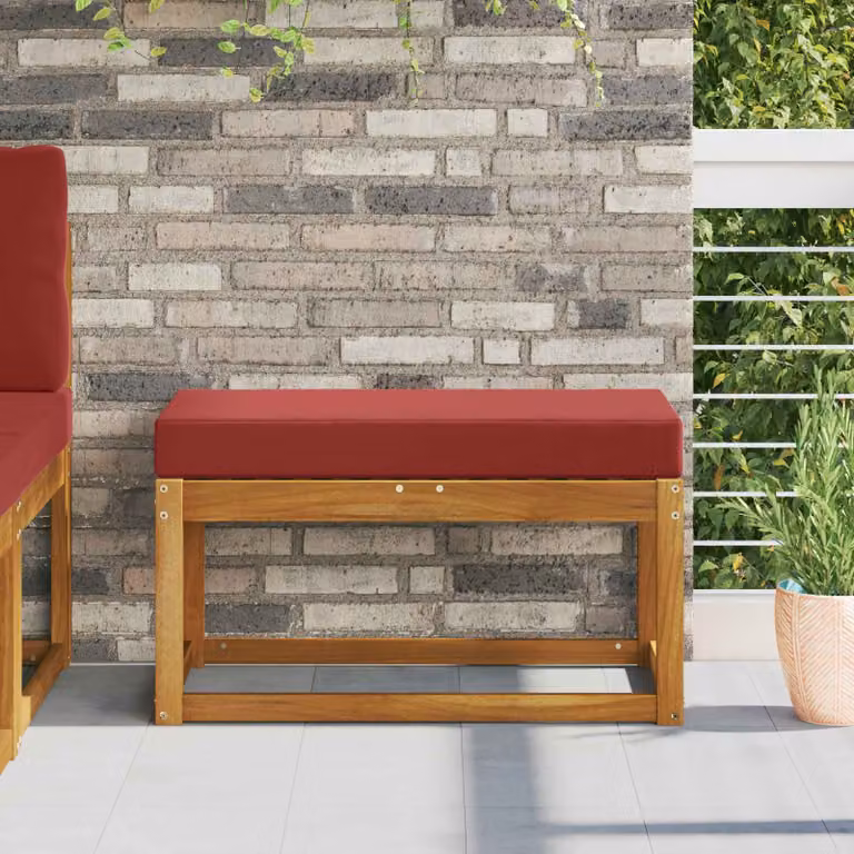 vidaXL Cuscino da Sedia Esterno in Poliestere Rosso, L 80 cm x P 40 cm x H 8 cm