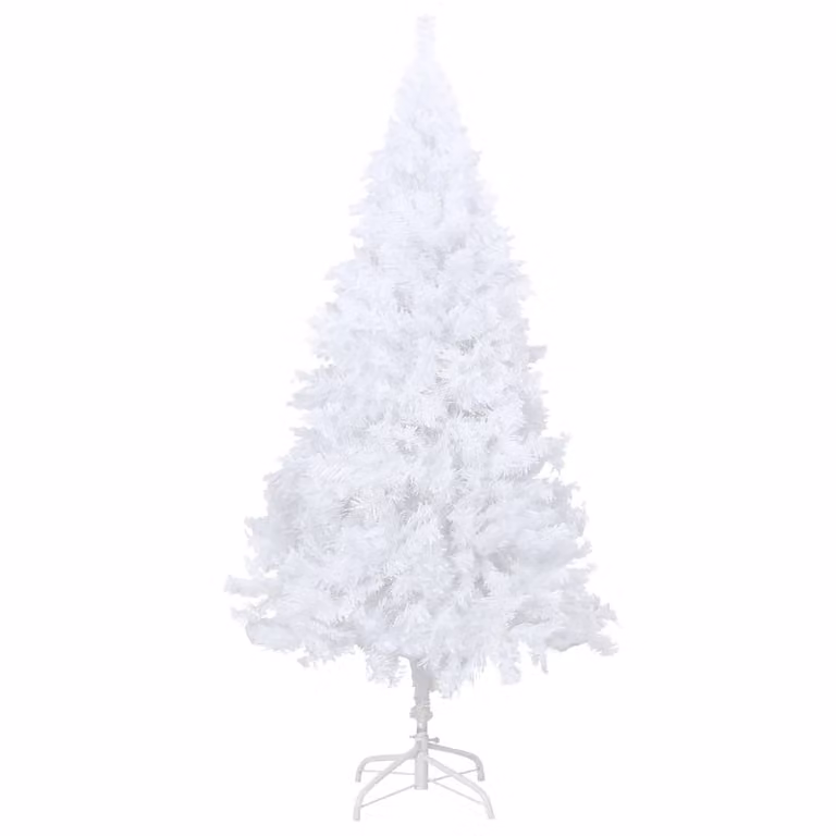 The Living Store Albero di Natale artificiale con rami spessi Bianco 240 cm PVC
