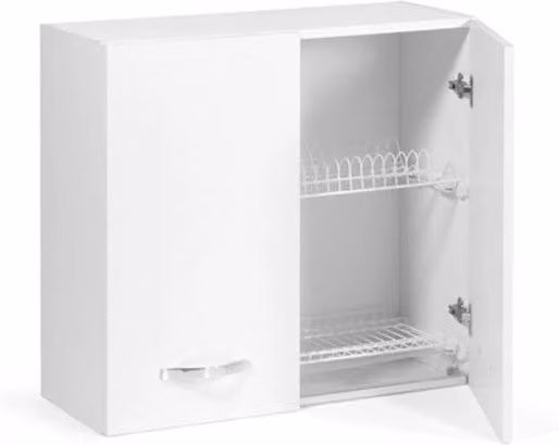 Pensile scolapiatti da cucina IPERBRIKO Bianco con 2 ante, L: 80 cm, P: 32 cm, H: 72 cm