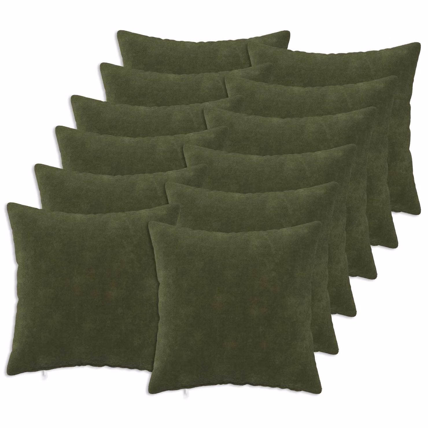 vidaXL Cuscino con cuscino HEERLEN 12 pz Verde Fleece in microfibra