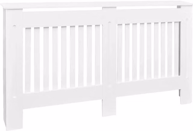 Armadietto Copritermosifone in Legno Multistrato Bianco CFW4258690 L: 152 cm, H: 81,5 cm, P: 19 cm