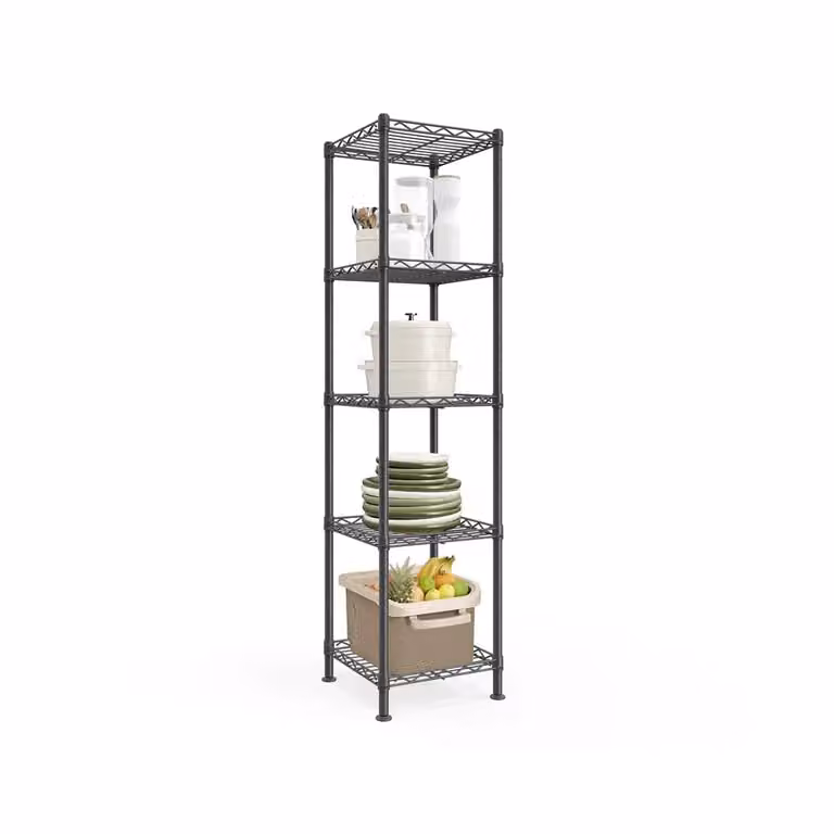 Scaffale stretto con ripiani regolabili per vari ambienti, 5 Livelli (30l x 121H cm)