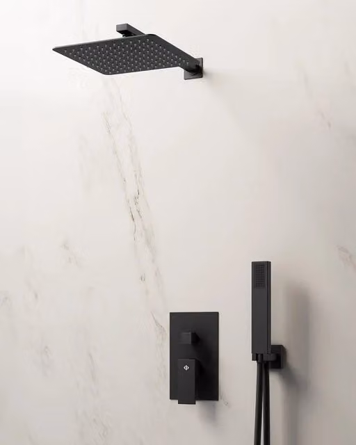 Set doccia da incasso Orion Nero Monomando rocicador a pared DUCHA.ES