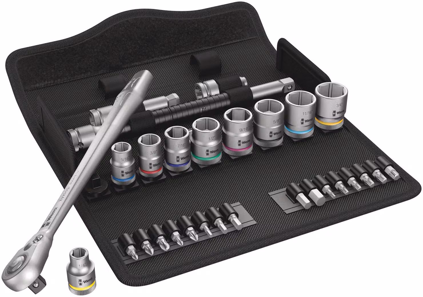 Set di cricchetti Wera 8100 SB 11 Zyklop, 3/8, imperiale