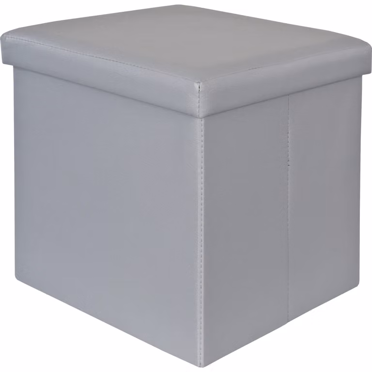 Vestiamo Casa Pouf Contenitore Cubico in Ecopelle Grigio L/P/H: 38 x 38 x 38 cm