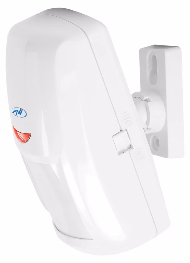 Sensore di movimento PIR PNI HS004 per sistemi di allarme wireless con immunità agli animali e sensibilità regolabile