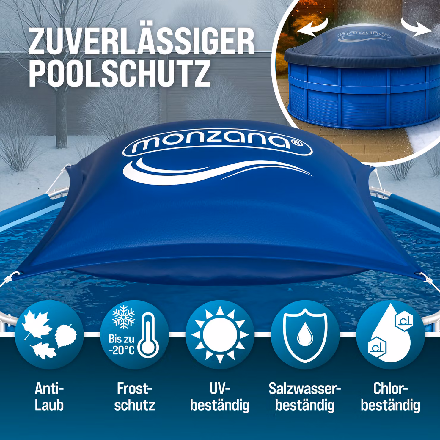 Cuscino gonfiabile per piscina Monzana blu XL L 240 cm x P 200 cm – 2