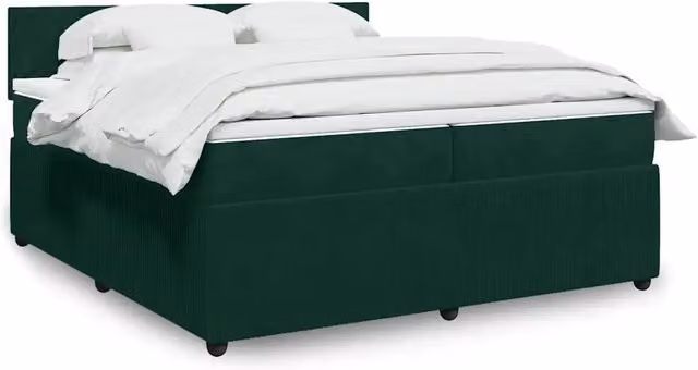 Giroletto a Molle con Materasso Verde Scuro 200x200 cm Velluto 3287827