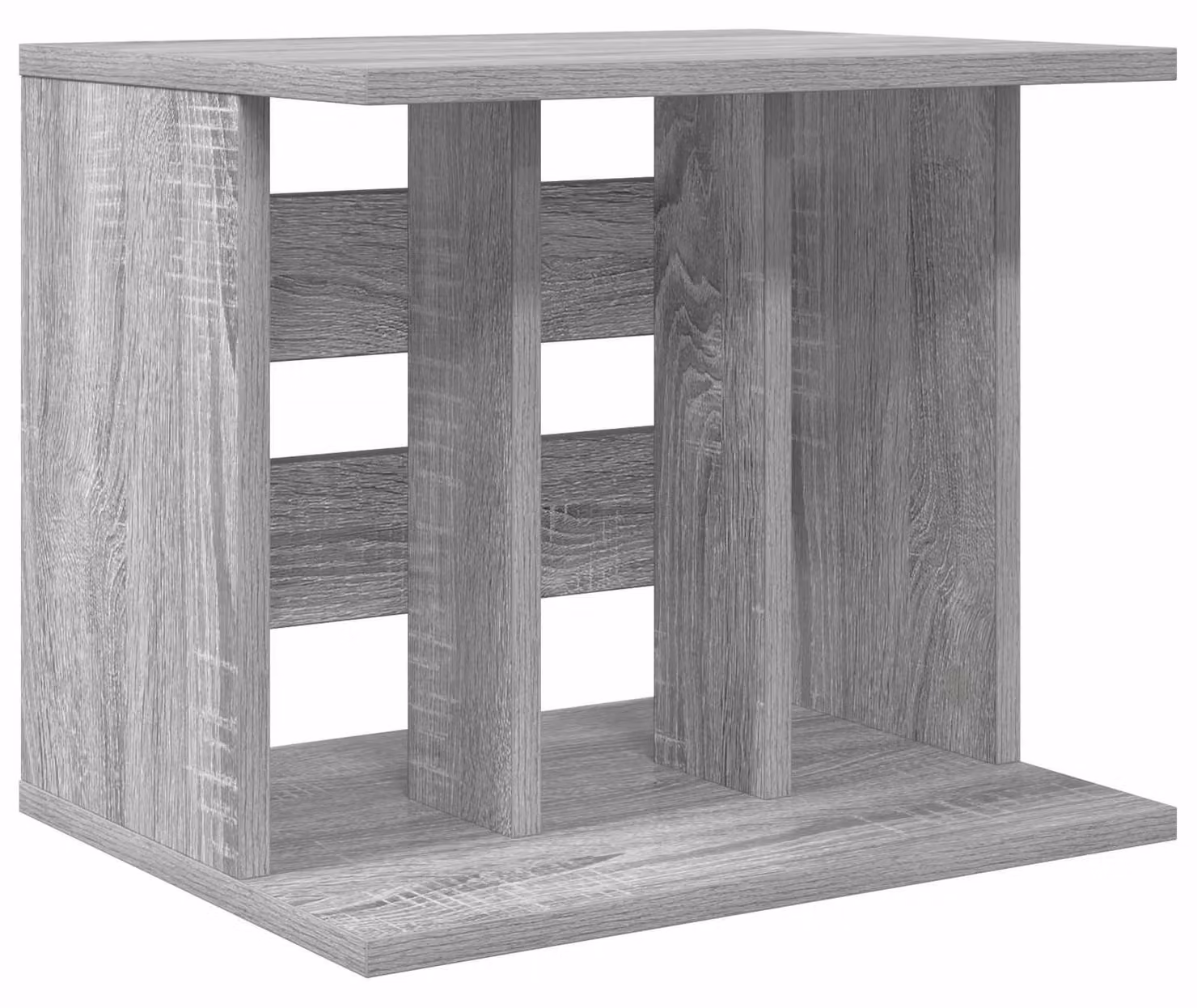 Contenitore per dischi in vinile, colore Sonoma grigio, dimensioni 42 x 33 x 36 cm