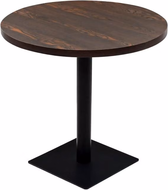 Tavolo Bistrot Rotondo Moderno in MDF e Metallo Colore Antracite L: 80 cm, H: 75 cm