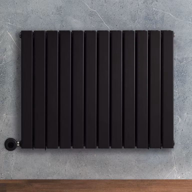 Radiatore Elettrico di Design Orizzontale - Nero - 635mm x 420mm (Pannello Singolo) - Senza Termostato - Hudson Reed Alpha