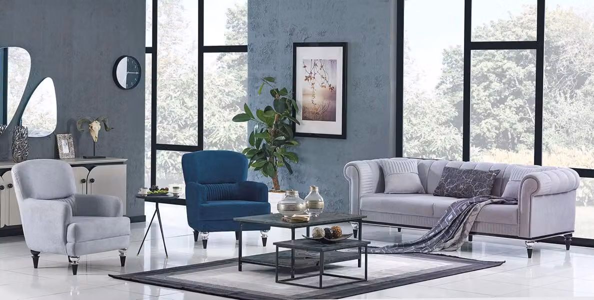 Wohnzimmer Sofagarnitur 3+1+1 Sitzer Sitzermöbel Komplett Polster Sofa Couch
