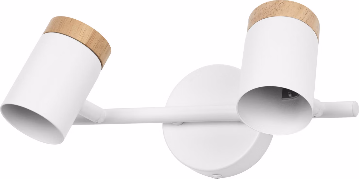 OSRAM LED Spot Stamp Lampada da soffitto 2xGU10 Legno bianco, doppio faretto 230V, faretti regolabili per corridoio e ingresso