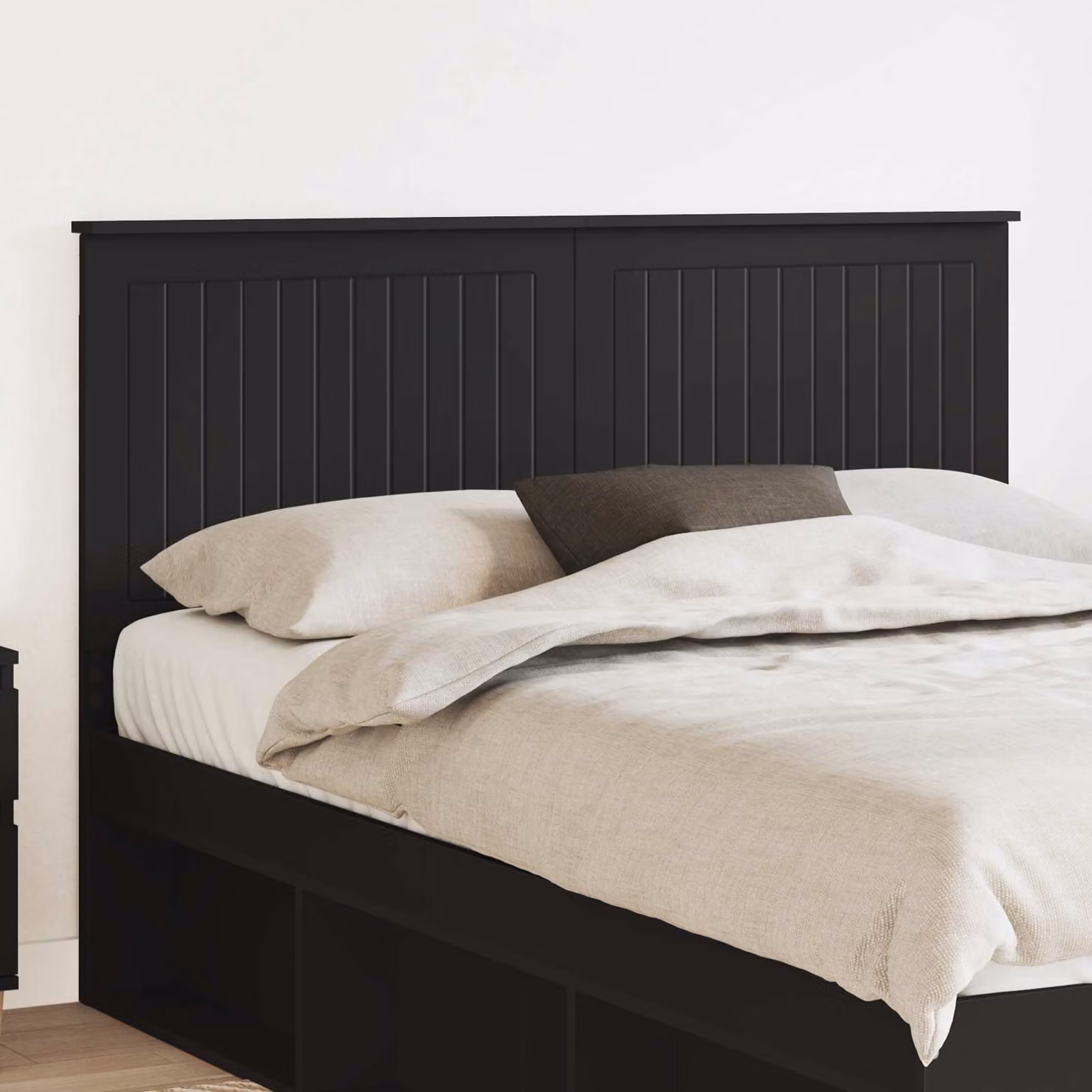 Testiera per letto moderna vidaXL in legno ingegnerizzato nero opaco