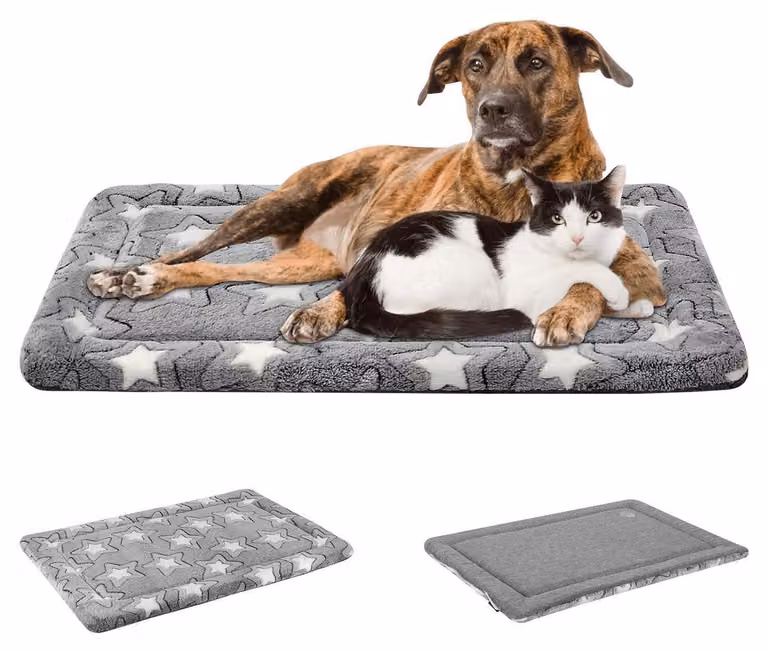 Cuccia per cani, reversibile, lavabile, girevole, dimensioni 137 x 84 x 3 cm, colore grigio, motivo a stelle