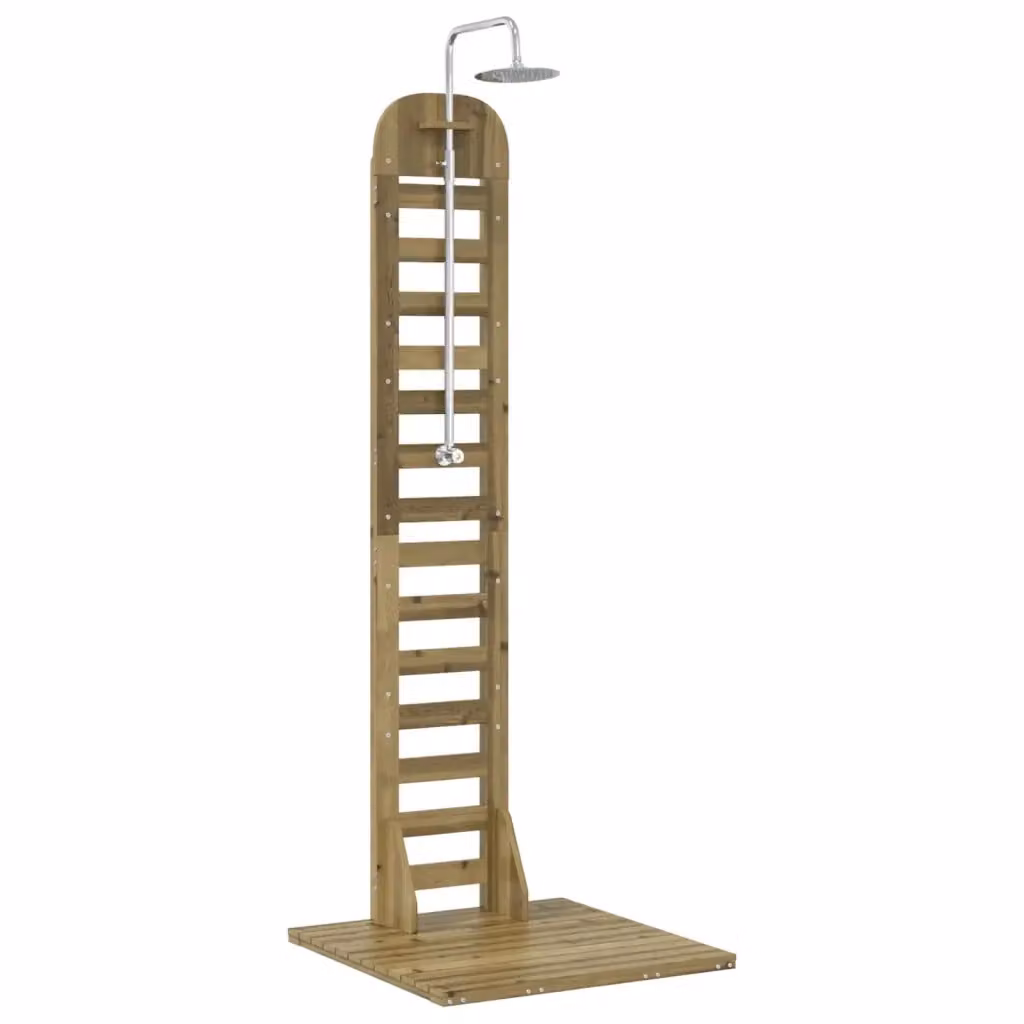 Doccia da esterno Videx Naturale in legno e acciaio inossidabile, colore marrone, L: 223 cm – 2