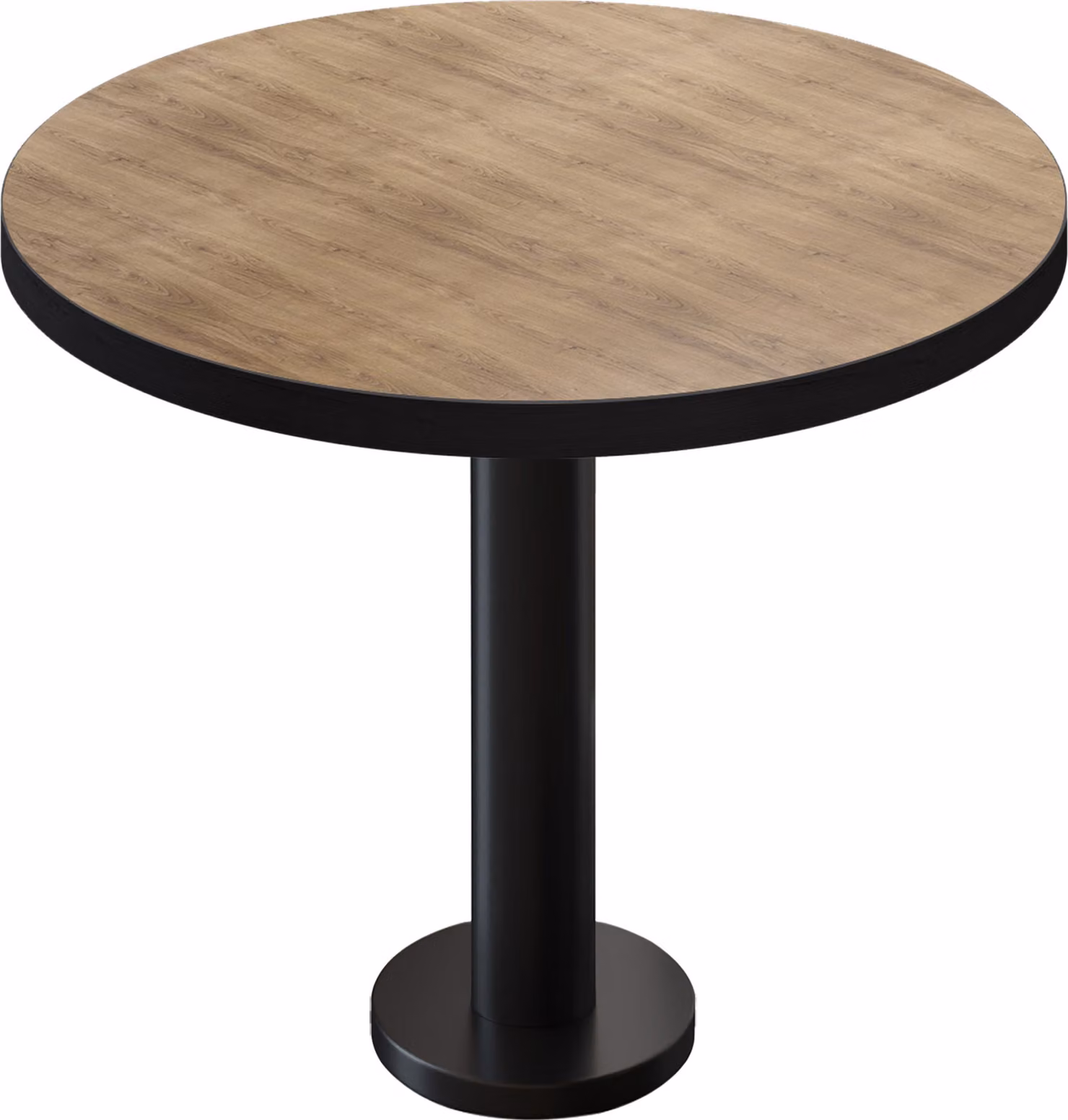 BML | Tavolino da bistrot | Ø:H 60 x 75 cm | Rovere / Nero | Rotondo | Bordo nero | Tavolino da bistrot / Tavolo da ristorazione