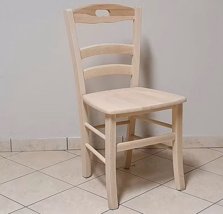 Set di 2 sedie classiche per cucina in legno grezzo Mobili 2G L/P/H: 40 x 44 x 88 cm