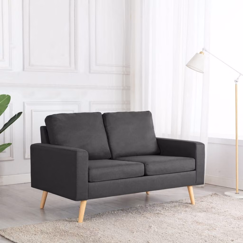 Maison Exclusive - Divano a due posti in tessuto grigio scuro