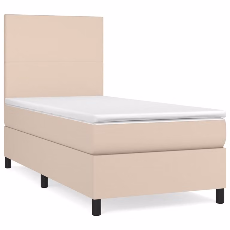 Giroletto a Molle con Materasso Cappuccino 100x200cm Pelle finta