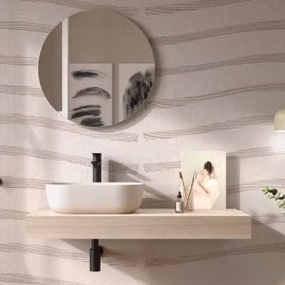 Mensolone da bagno sospeso Sumo in rovere bali marrone L: 100 cm, P: 46 cm, H: 12 cm – 1