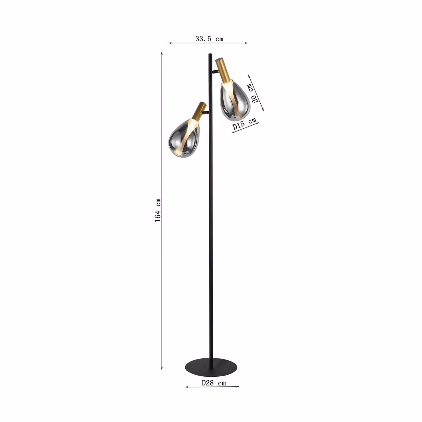 KARE Lampada da terra Fari, Chiaro / Trasparente, Soggiorno / Sala da pranzo, Vetro, Moderno, Lampada da terra